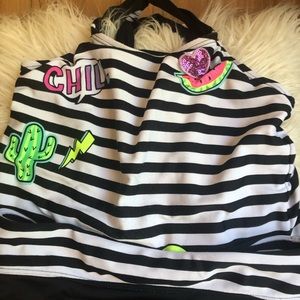 Justice blk & white tankini